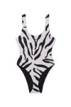Gestuz - Badedragt - GZzaiba Swimsuit Graphic - Black White Animal (Levering slut april)