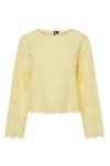 Pieces - Bluse - Tarmorine LS O-Neck top - Pale Banana