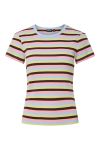 Pieces - T-shirt - May SS Striped Tee - Cashmere Blue Sea Pink/Chicory coffee/celery gree