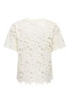 JDY - T-shirt - Vanya S/S Lace Top - Cloud Dancer