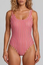 H2O Badedragt Stripe Swim Suit Red