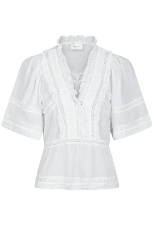 NEO NOIR Evienne S Voile Top White
