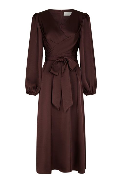 NEO NOIR Rimini Heavy Sateen Dress Burgundy