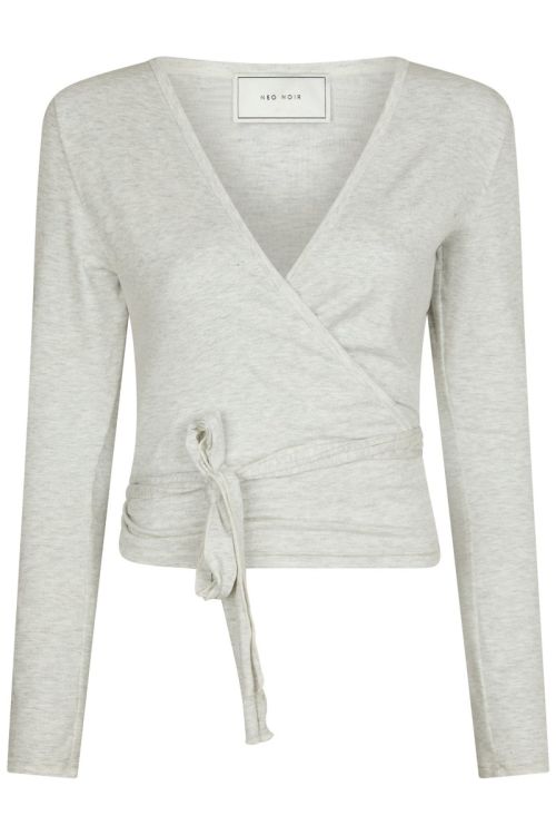 Neo Noir - Bluse - Nia Jersey Wrap Blouse - Light Grey Melange