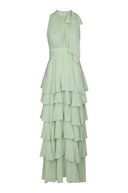 NEO NOIR Marli Solid Chiffon Dress Light green