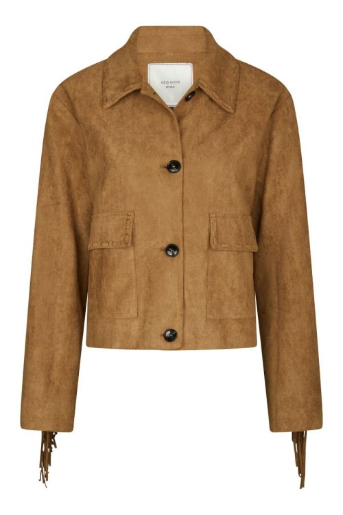 NEO NOIR Lauron Faux Suede Jacket Cognac