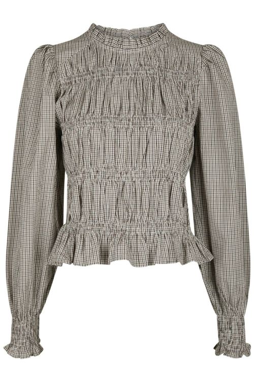 NEO NOIR Marcia Check Blouse Dusty Brown