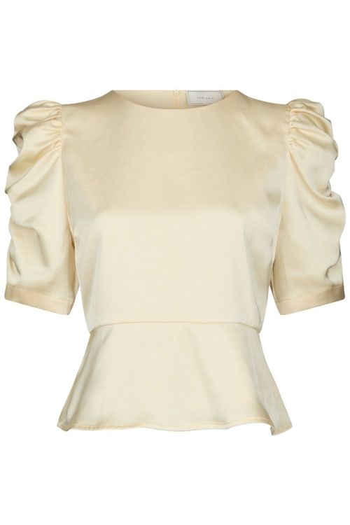 NEO NOIR Benua Heavy Sateen Blouse Light Yellow