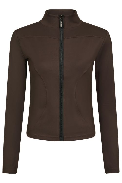NEO NOIR Nolana Zip Blouse Chocolate Brown