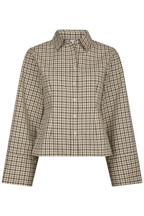 NEO NOIR Rosa Checked Shirt Beige
