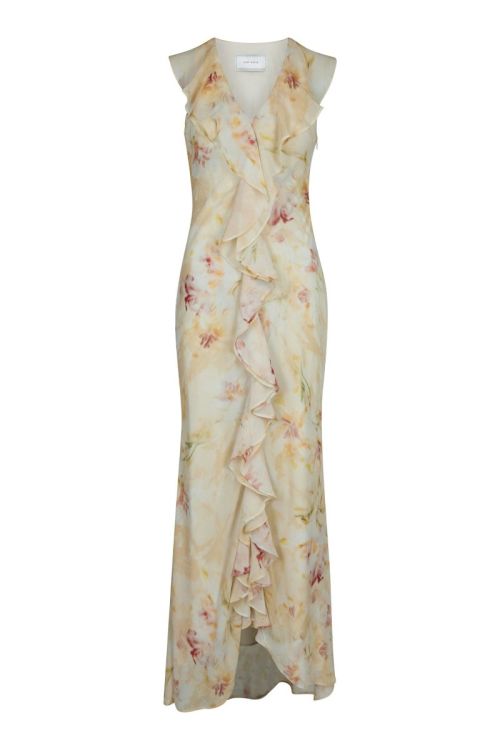 NEO NOIR Zella Chiffon Print Dress Dusty Yellow