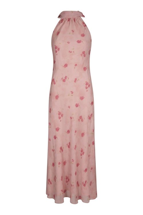 NEO NOIR Fiona Blurred Flower Halter Neck Dress Light pink