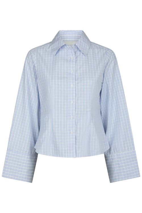 NEO NOIR Rosa Light Check Shirt Light Blue