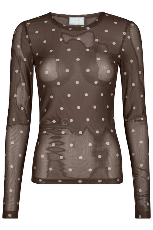NEO NOIR Ella Dot Blouse Brown