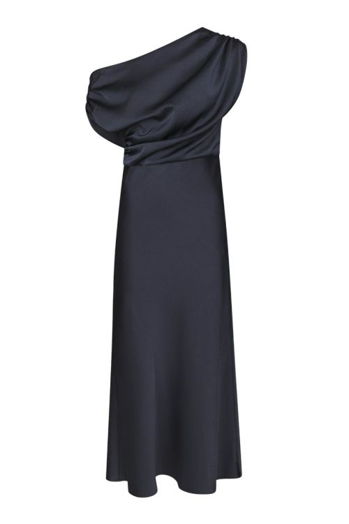 Neo Noir Kjole Lilith Heavy Sateen Dress Midnight Blue