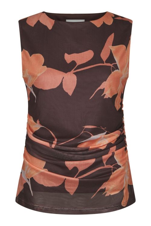 NEO NOIR Liblana Flower Mesh Top Brown