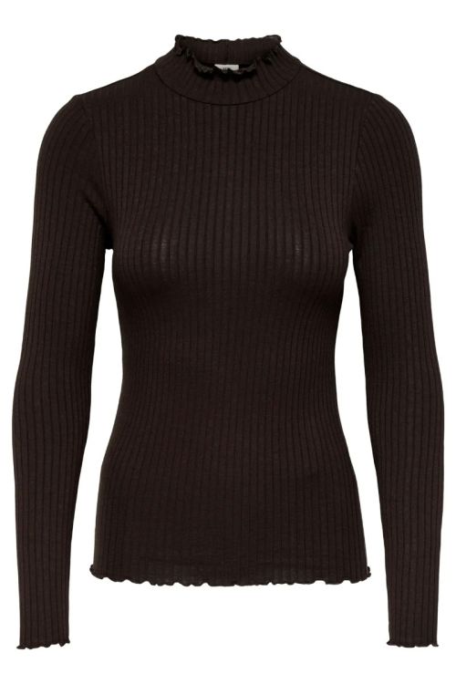 JdY JDYFRANSISKA LIFE L/S HI-NCK TOP JR NOOS Black Coffee