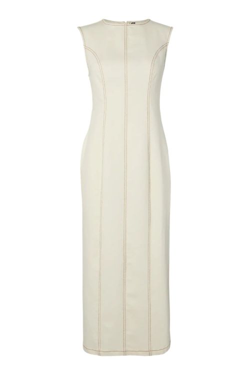 Pieces PCFRANNA SL LONG DENIM DRESS D2D Sweet Corn