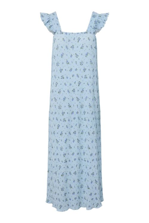 Pieces PCFLORA STRAP FLOUNCE DRESS JRS MSA BC Cashmere Blue Blue flowers
