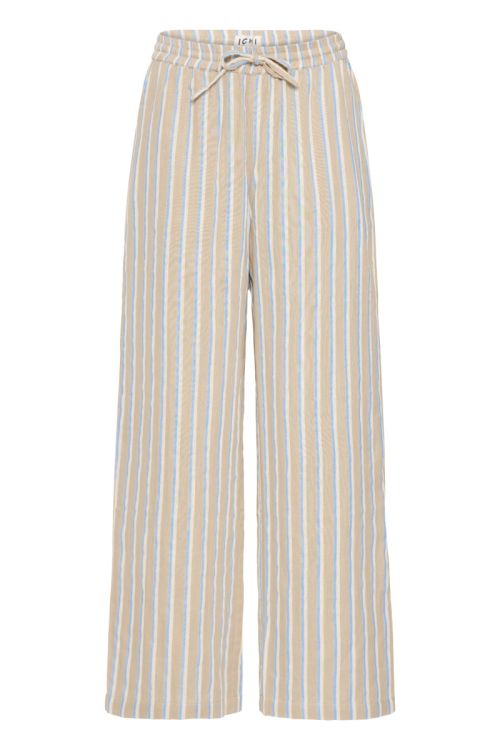 Ichi - Bukser - Foxa Striped Beach PT - Placid Blue Stripe (Levering midt april)