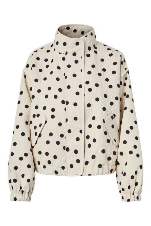 YAS YASFIPA LS QUILTED JACKET Pristine BLACK DOTS