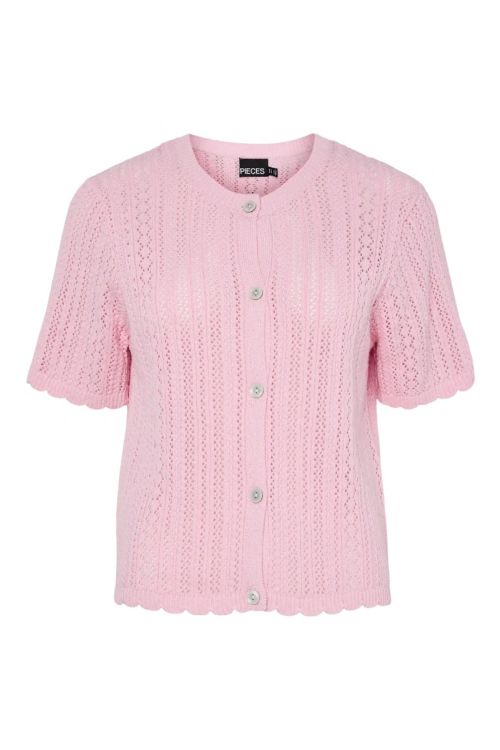 Pieces PCNUKA SS O-NECK KNIT CARDIGAN NOOS BC Roseate Spoonbill