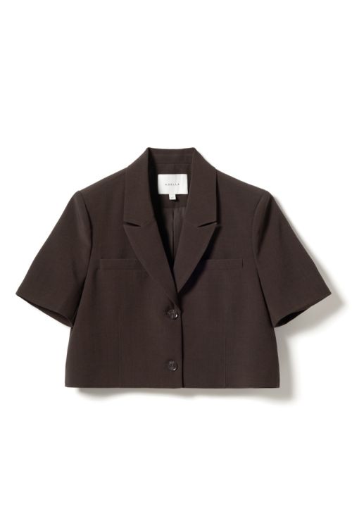 Noella N-Leanne Crop Blazer Chocolate