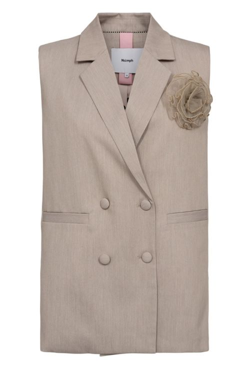 Nümph Vest Floria Long Vest Chateau Gray Melange