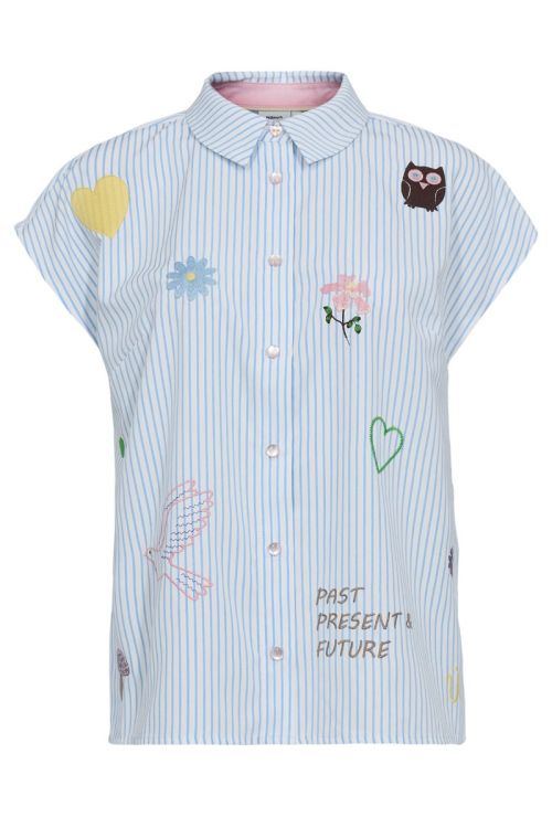 NÜMPH NUASHLEY EMBROIDERY SHIRT  Airy Blue