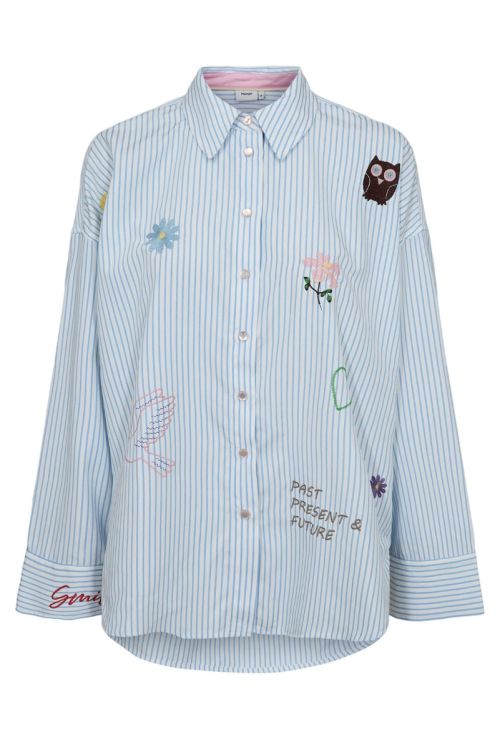 Nümph Skjorte Ashley Embroidery Ls Shirt Airy Blue