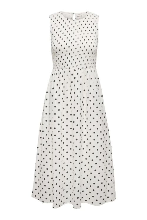 JdY JDYDIEGO S/L SMOCK MIDI DRESS WVN Cloud Dancer BLACK DOT