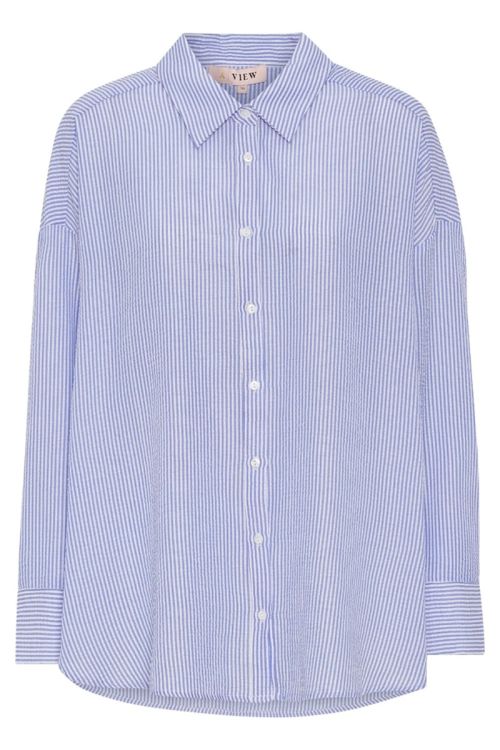A-View Skjorte Sonja Shirt Blue/white Front
