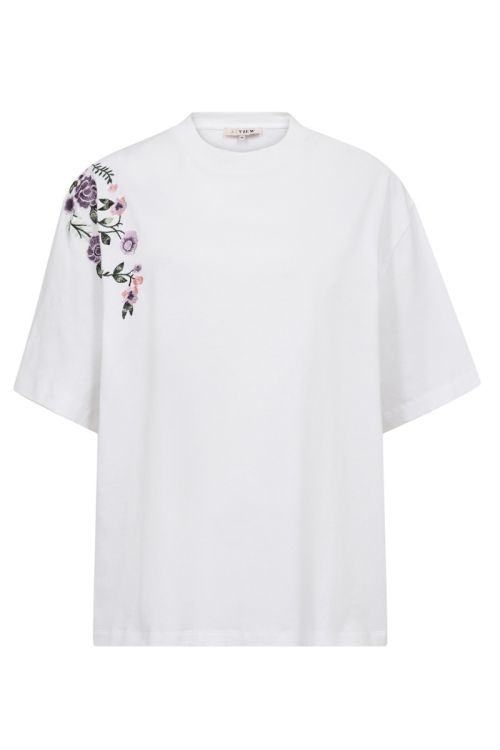 A-View - T-shirt - Best Fluschia Tee - White/green