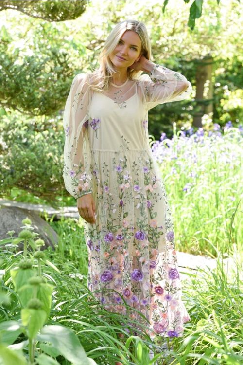 A-View Fuschia dress 180 Green/Purple