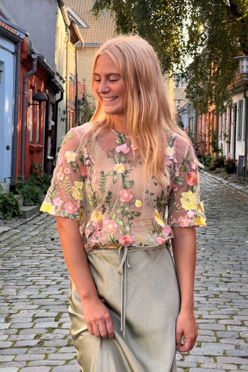 A-View Bluse Fuschia Blouse Sand/yellow