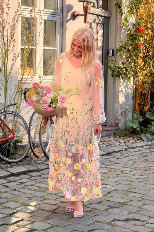 A-View Kjole Fuschia Dress Sand/yellow