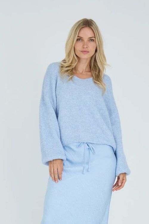 A-View Inge V-neck knit 282 Light Blue