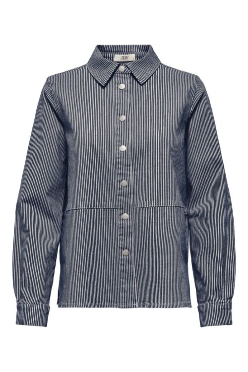 JdY JDYNIKITA L/S SHACKET PNT Black Iris CLOUD DANCER