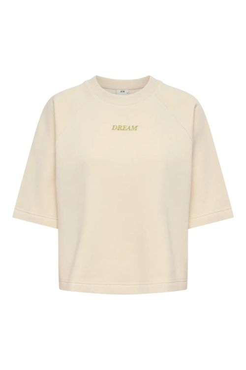 JDY - T-shirt - Olivia 2/4 EMB. Sweatshirt - Oatmeal/Fern Dream