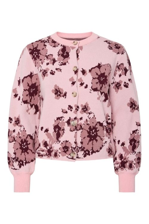 YAS YASCHARLOTTE LS KNIT CARDIGAN - D2D Orchid Pink Charlotte Print