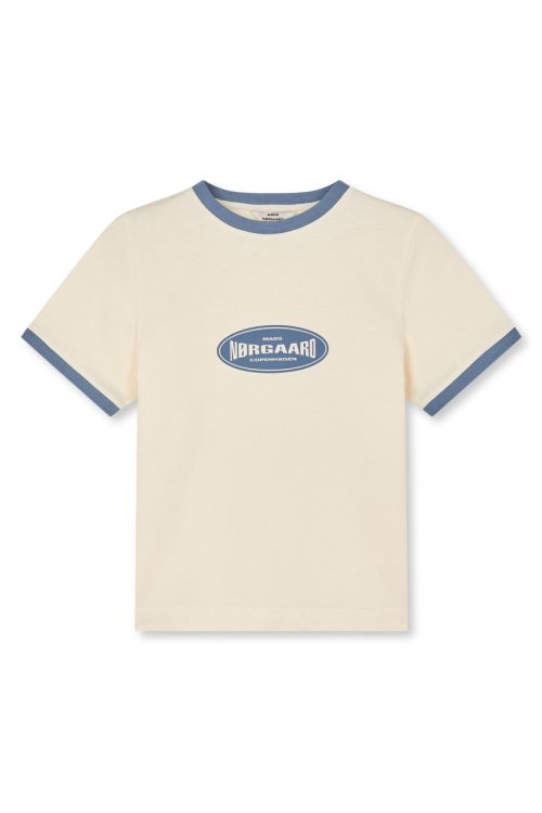 Mads Nørgaard Cotton Jersey Trinity Tee Vanilla Ice/Faded Denim