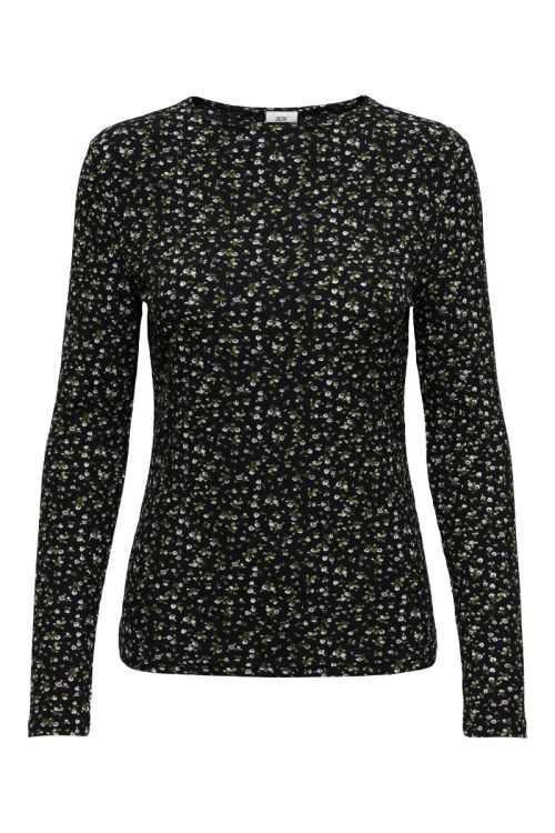 JdY JDYBOWIE LIFE L/S HIGH NECK TOP JRS Black DITZY FLOWERS