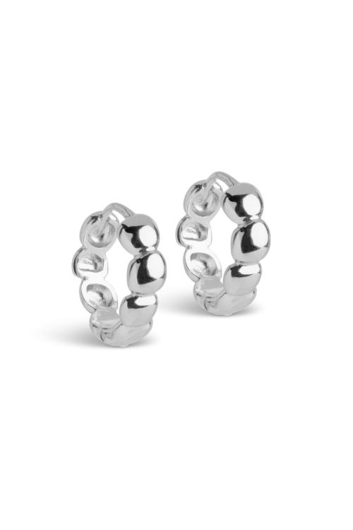 Enamel Øreringe Hoops, Nara Silver