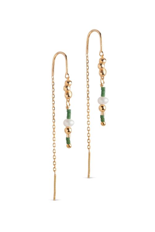 Enamel - Øreringe - Earrings, Nara Miyuki - Khaki (Levering midt april)