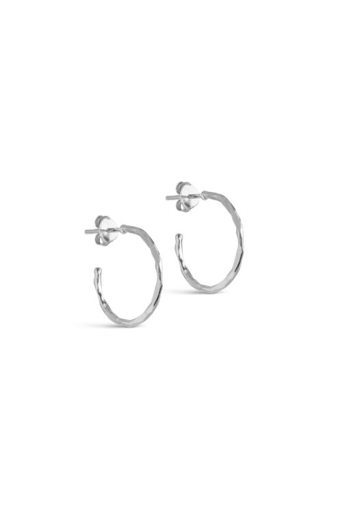 Enamel - Øreringe - Hoops, Organic Arena Small - Silver (Levering midt april)