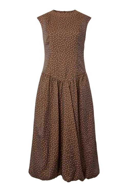 YAS YASKRISSI SL BUBBLE HEM LONG DRESS NOOS Pinecone Pristine Dot