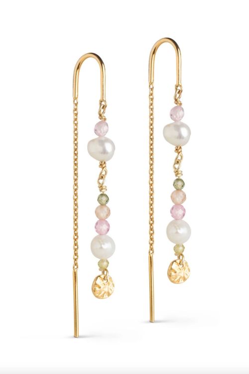 Enamel - Øreringe - Earring Sofia - Light Pink/Kaki Green/Peach/Pearl