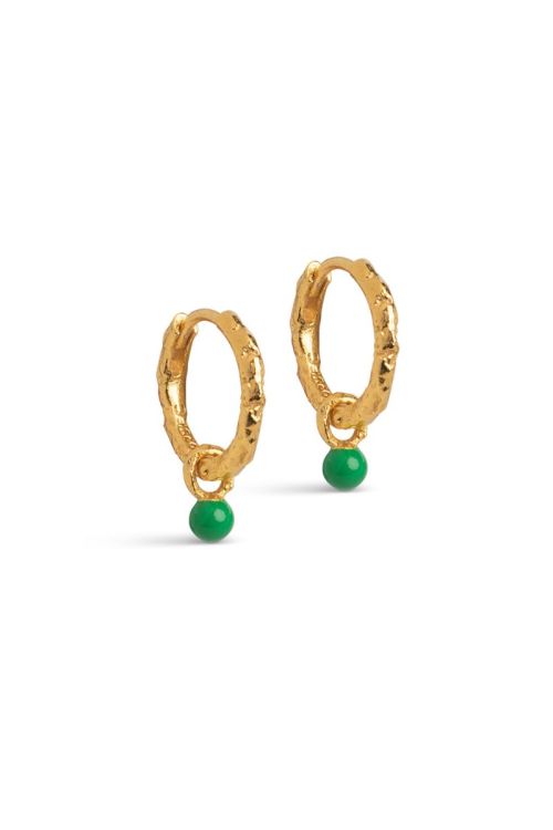 ❤︎ Enamel - Øreringe - Hoops Belle - Grass Green