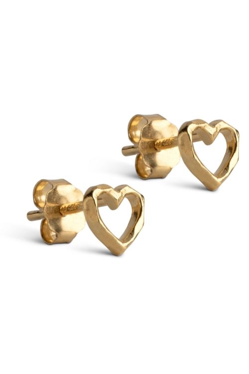 Enamel - Øreringe - Studs Organic Heart - Gold