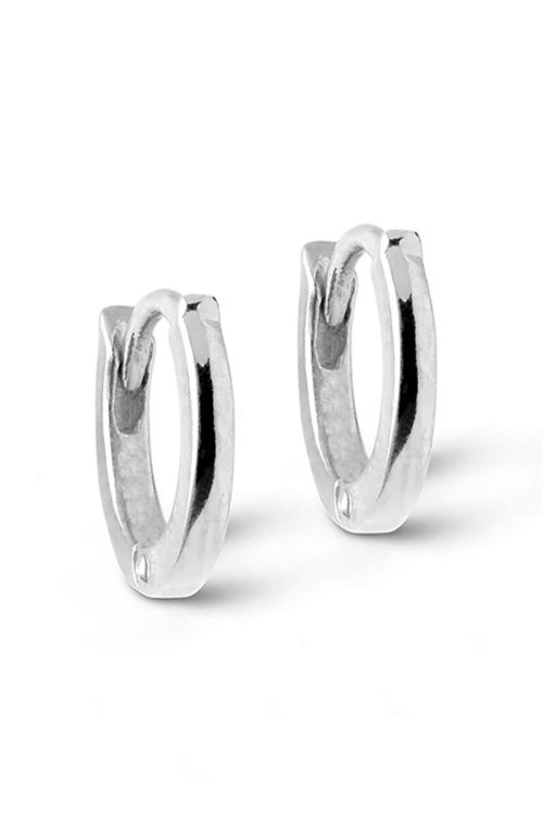 Enamel - Øreringe - Classic Hoops 6 mm - Silver